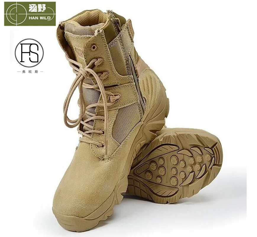 

Outdoor Hiking Trekking Climbing Sport Shoes Delta Genuine Cow Leather Tactical Combat Military High Boots