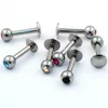 316L Stainless Steel Press Fit CZ Gem Ball Jewelry Pictures of Lip Piercings