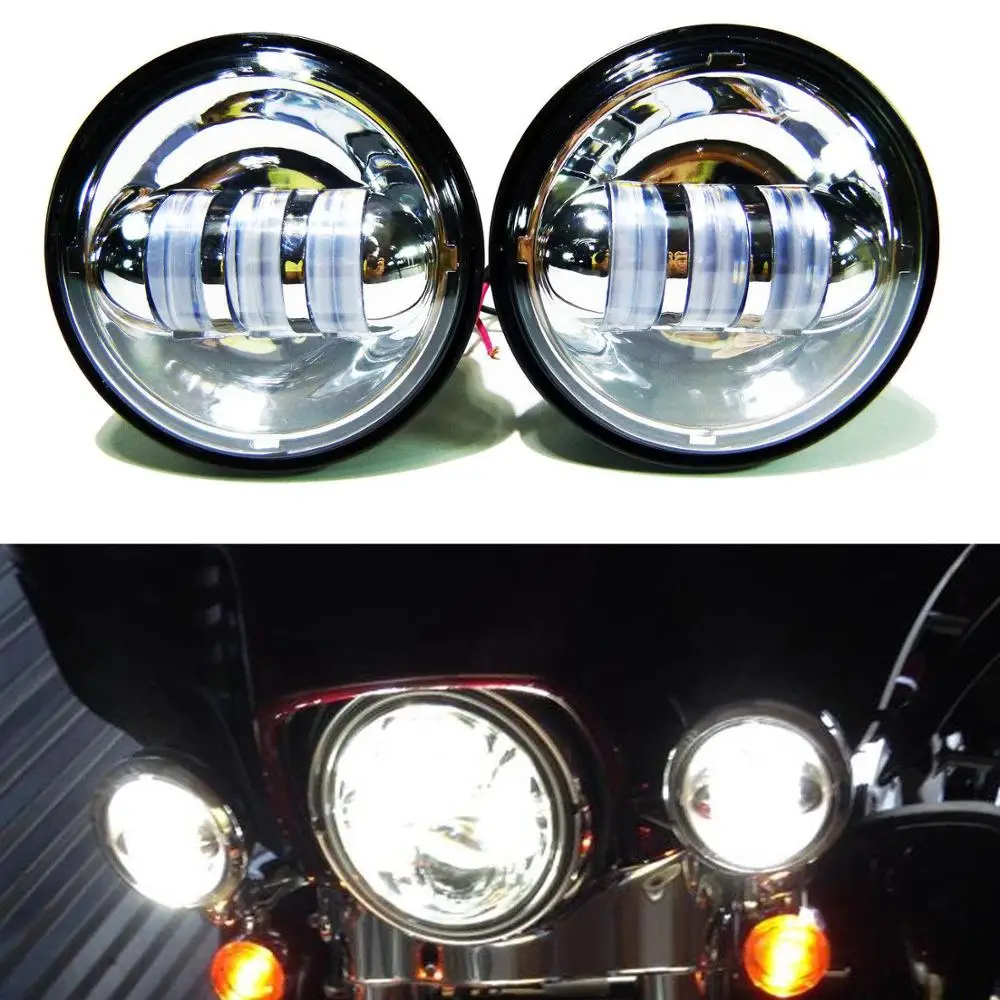 4.5 Inch Motorcycle LED Passing Lights Matching 7Inch Headlight for Harleys Davidsons Motorcycle LED Fog Light Auxiliary Lamp