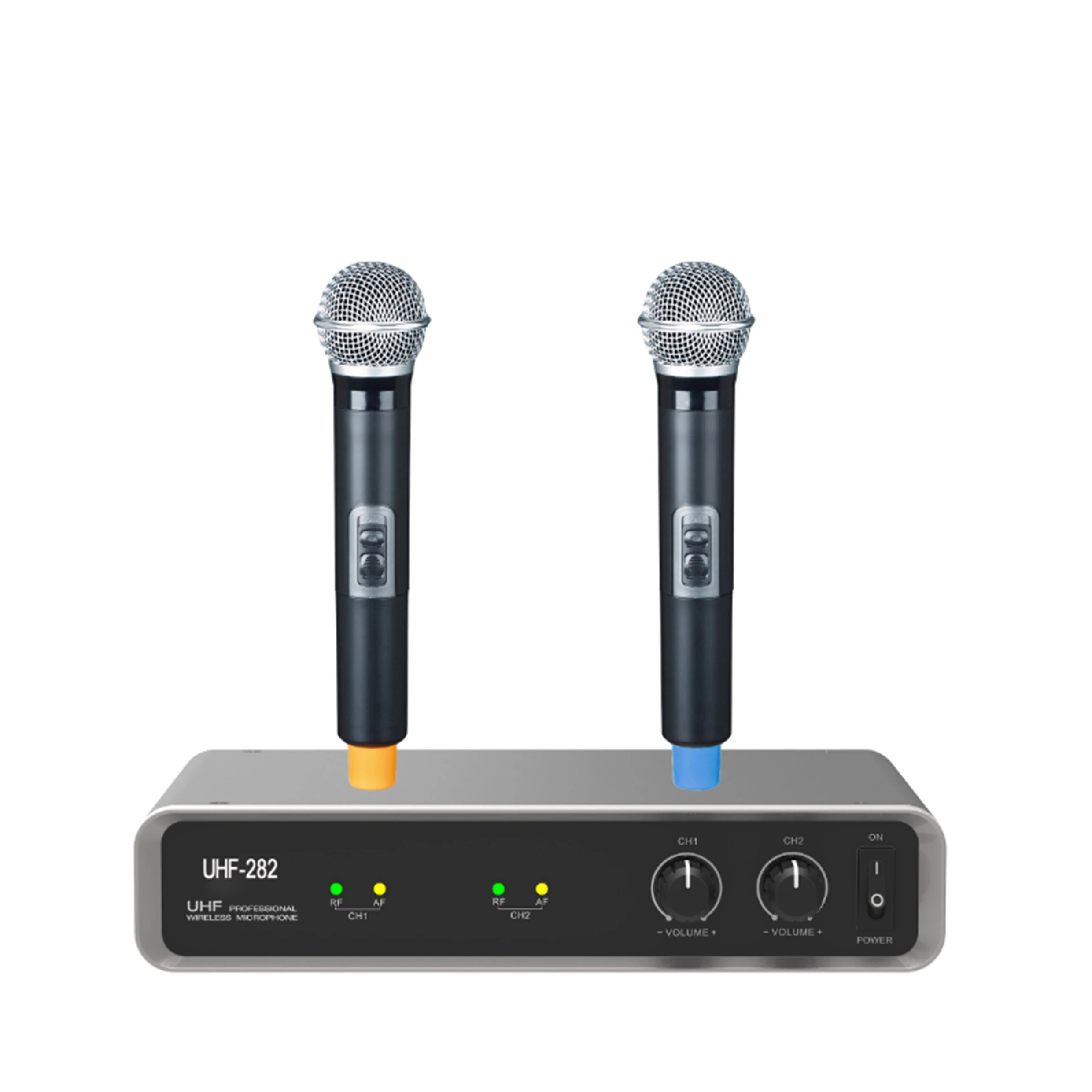 

Accuracy Pro Audio UHF-282 Professional Microfone Dual UHF Mic Cheap Wireless Karaoke Microphone, Black