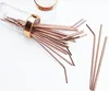 Rose Gold Rainbow 304 Stainless Steel Metal Drinking Reusable Straws Cleaning Brush Kit Box Case