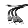 HOCO Hot Selling 1.2M 3 in 1 USB Cell Phone Fast Multi Charger Cable For iPhone & Micro & Type c
