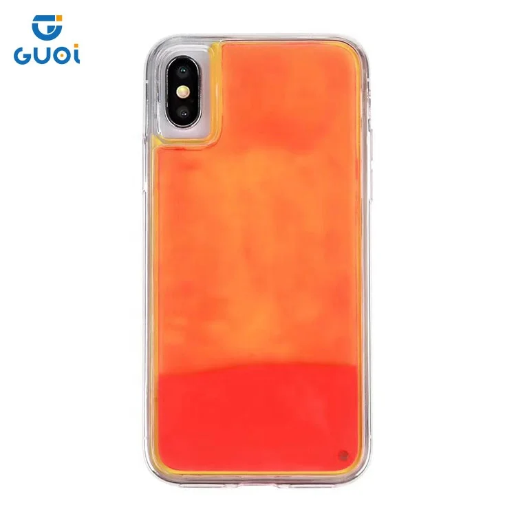 

Quicksand Glitter Liquid Phone Case for iPhone Luminous Phone Cover For iPhone XS Max Grow in the Dark, 9 color/customize your color