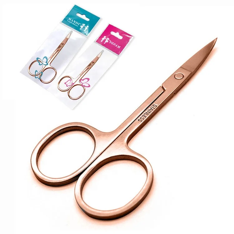 Beauty Trimming Makeup Stainless Steel Rose Gold Eyelash Scissors