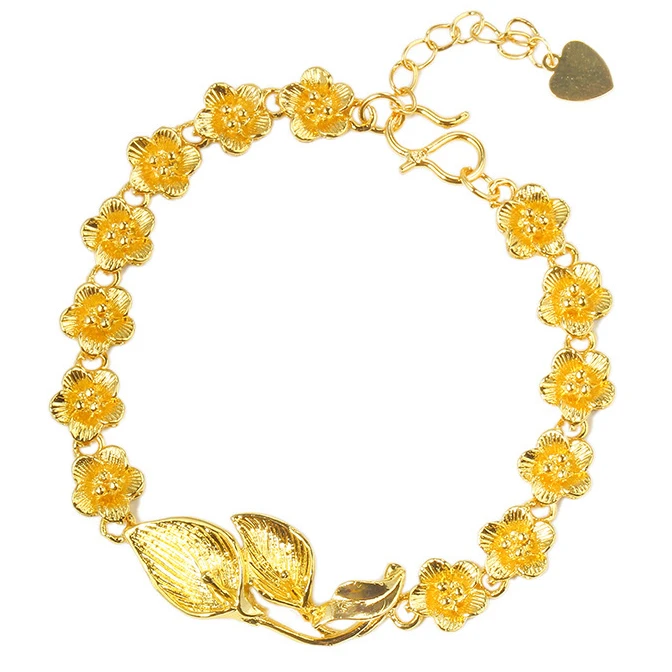 

AB7091704 xuping flower shaped 24k gold plated bracelet femme, bracelet pour femme