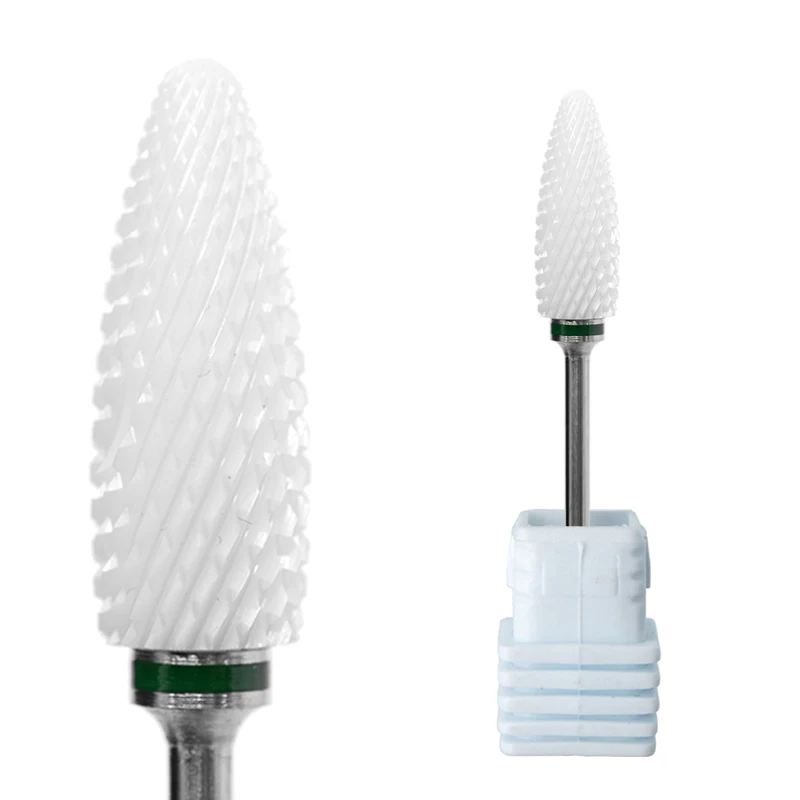 

Flame Bit for Left Hand Ceramic Drill Bits for Nails 3/32'', White