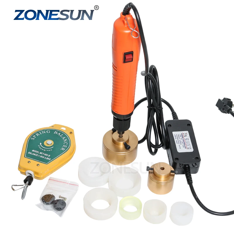 

ZONESUN Large Torque Speed Adjustable Capping Machine Handheld Electric Sealing Plastic Bottle Tightener Screwing Capper
