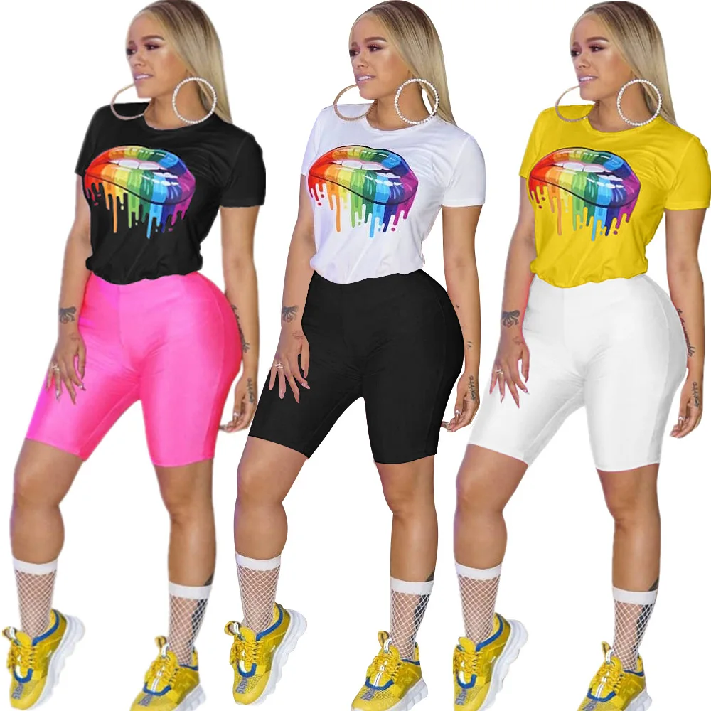 

M5198 Low Moq Sport Gym Fitness Plus Size Two Piece Set XXXL Women Casual Clothing Summer Ladies