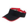 Black blank sun cap, custom red piping sports adjustable sun visor
