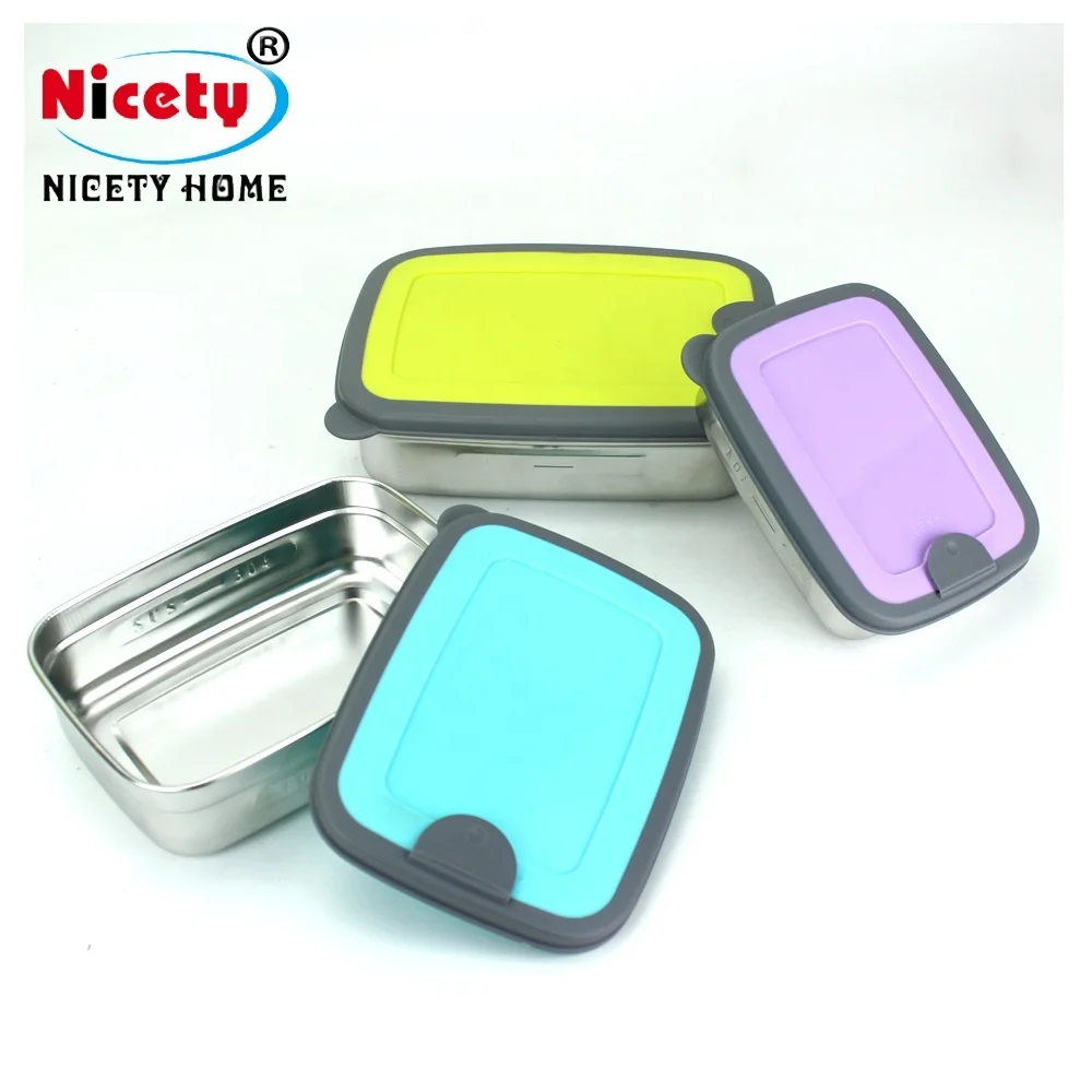 

Nicety Food grade rectangular 304 stainless steel food prep containers with pp lid