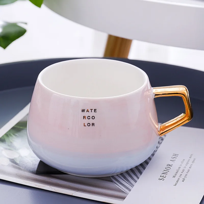 

Creative gold ceramic gift luxury coffee mug
