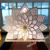 New big flower mirror acrylic wedding backdrop stage