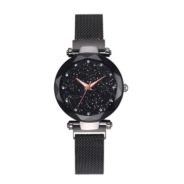 

New wholesale vibrato with the starry sky female watch magnet magnet Milan mesh belt watch, Customized