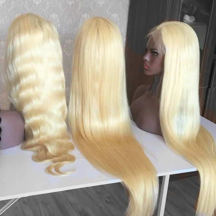 

Hot Selling Raw Brazilian Human Hair 613 Blonde Lace Front Wig Transparent HD Lace For Black Women Cuticle Aligned Hair