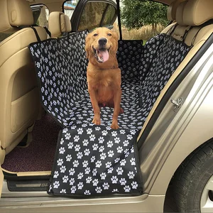 Image of Pet carriers Oxford Fabric Paw pattern Car Pet Seat Cover Dog Car Back Seat Carrier Waterproof Pet Mat Hammock Cushion Protector