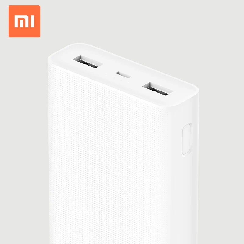 

Original Xiaomi Power Bank 2c 20000 mAh Dual USB Port External Battery Charger Pack Portable Charger, Wihte