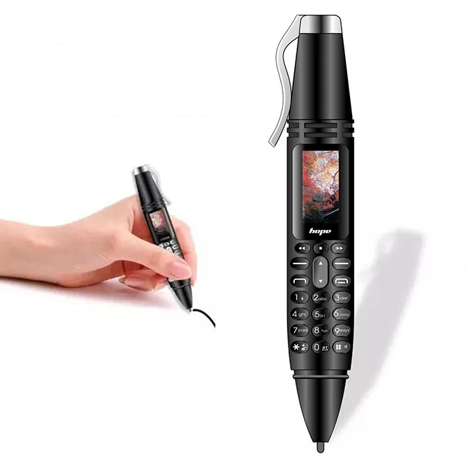 

AK007 Pen Phone Multifunctional 0.96 inch Color Screen Remote Noise Reduction Back-clip Recording Pen Dual SIM mobile phone