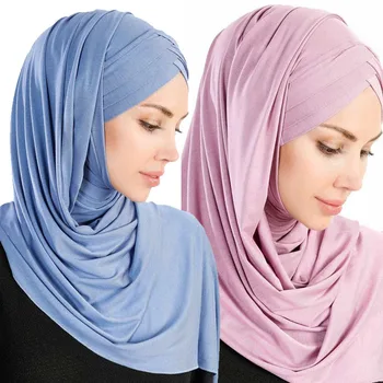 2019 Popular Islamic Muslim Instant Hijab Stretch Three Pre-stitched ...