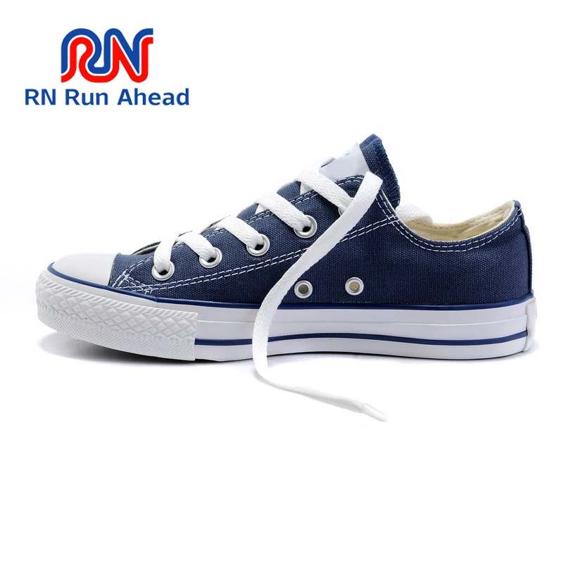 

RN Run Ahead China denim blue fashion Custom Vulcanized Women Canvas Shoes