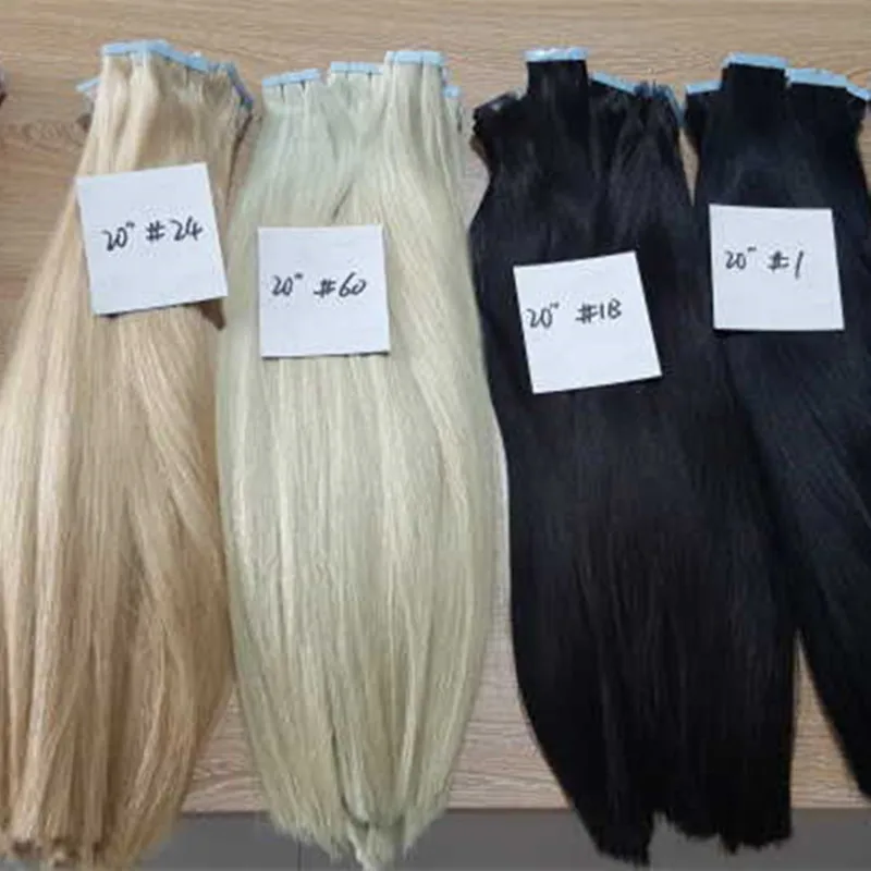 

Double Drawn Invisible Tape Hair Extension Blonde European Russian Human Hair 100% Human Remy Tape in PU Skin Weft Tape Hair