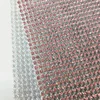 Sparkling Pink Metal Base Rhinestone Fabric For Apparel