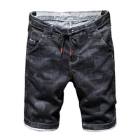 

High quality jeans shorts Men's summer stretch denim pants boys short pants Young jeans fit skinny breathable Five trousers
