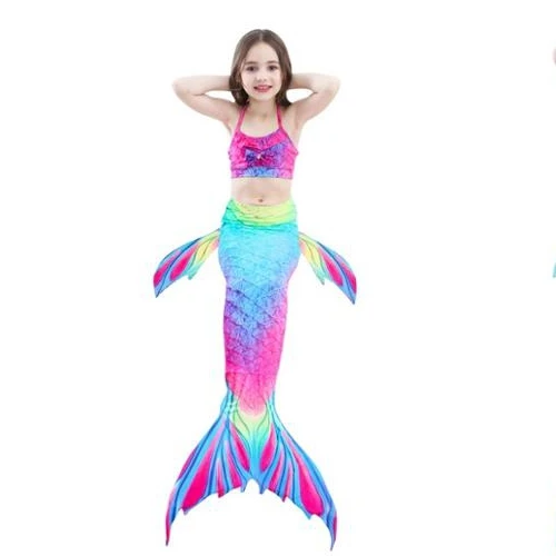

3-12 Cute Girl Mermaid tail for swimming Bikini Sets Bathing Suits, Picture showed