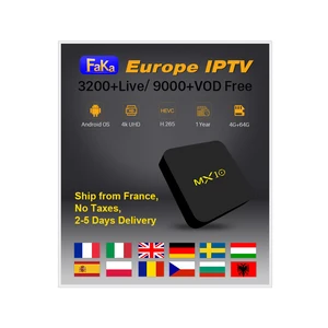 Android TV Set Top Box 4K MX10 4GB 64GB with FAKAFHD Full European IPTV  Code 1 Year Shipped from France