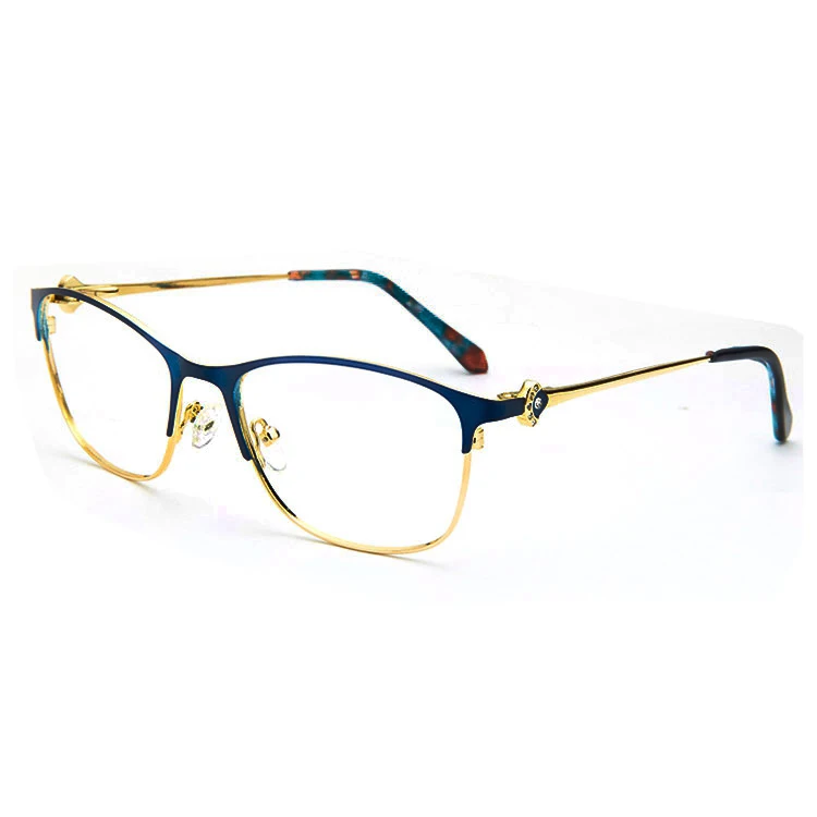 

Hot selling colorful metal optical glasses eyeglass frame with Acetate tip