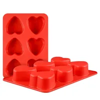 

6 Lattices Silicone Love Heart Shape Cake Mold DIY Handmade Soap Mould Chocolate Fondant Molds For Wedding Party Cake Decoration