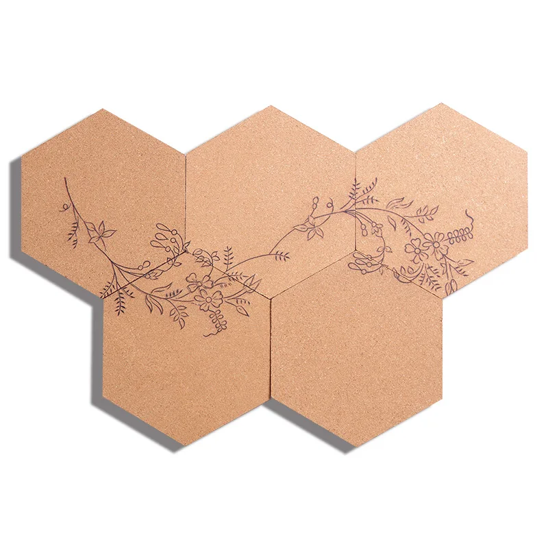 
Hexagon Double Sided Decorative Bulletin Message Wall Tiles Cork Board 
