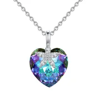 

Fashion women big heart crystal pendant necklace Elegant temperament party necklace