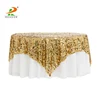 Round and Large Payette Sequin Table Overlay Topper In Gold Color