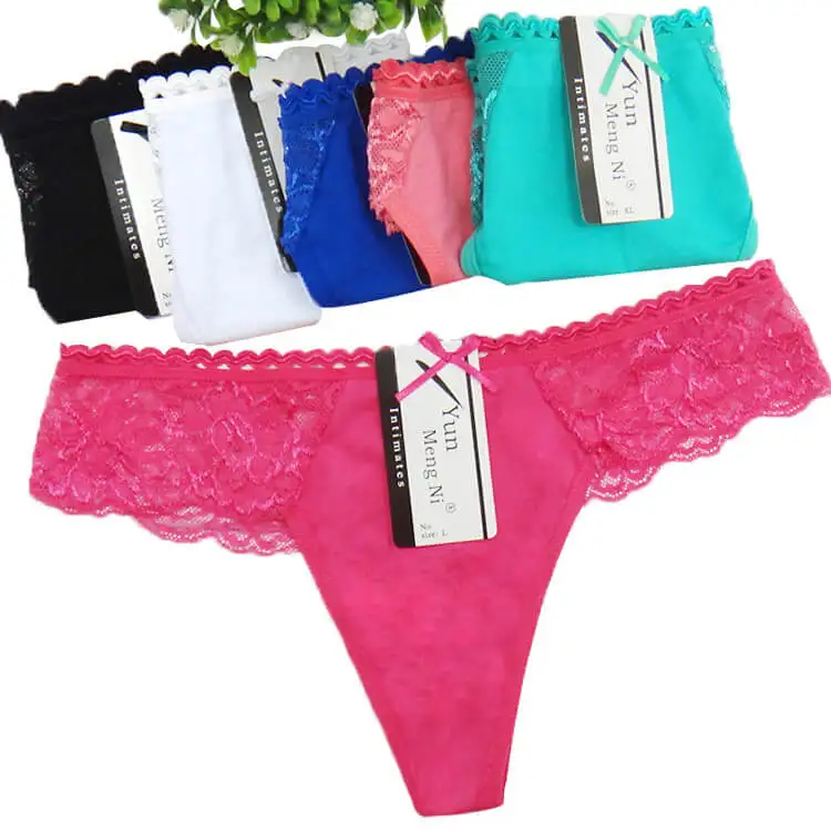 

Yun Meng Ni Sexy Underwear Sexy Transparent Lace Trims Ladies Thongs
