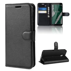 Nokia 1 Plus Litchi PU Leather Wallet Case