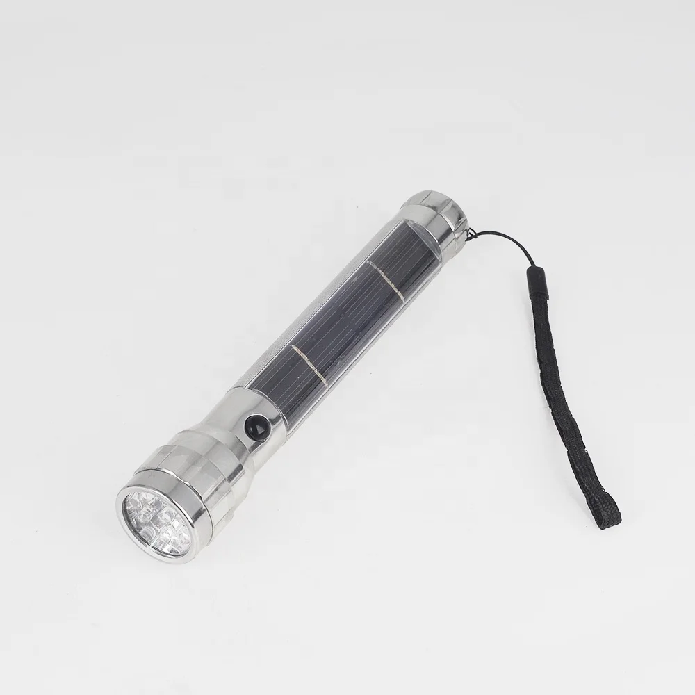 Cheap type portable 18650 rechargeable led solar torch light