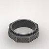 Geometric nut ring silver men's street beat ring fashion
