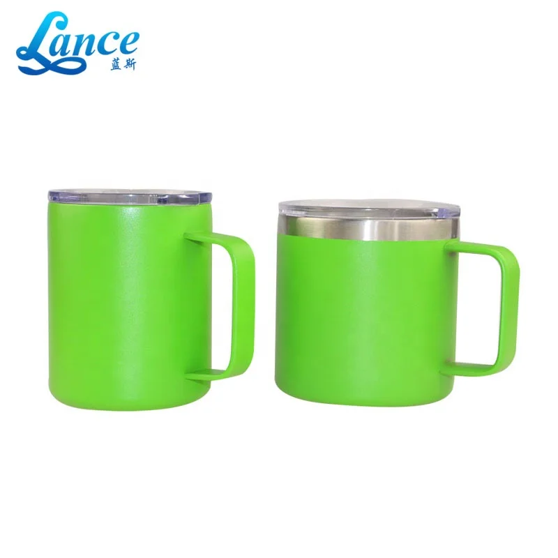 

New products 14 oz double wall water mug vacuum stainless steel barrel beer mug with handle, Customized color