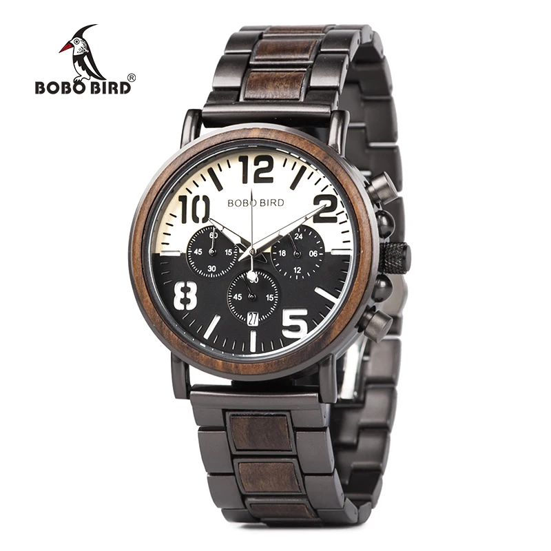 BOBOBIRD 2022 Wooden Watch  Timepieces Personalized Chronograph Dropshipping Men Luxury Watch Custom Watches