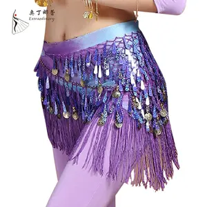 Wholesale Ladies Sequin Waist Chain 8 color Egyptian Belly Dance Hip Scarf