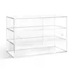 3 tire transport acrylic cup cake display perspex bakery bread display case