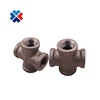 China Suppliers malleable iron Pipe Fitting Female Cross Banded Black Cast Iron Pipe Fitting 180 cross BS Thread