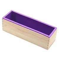 

Hot selling wooden with silicone soap mold loaf pan handmade large silicone loaf molds