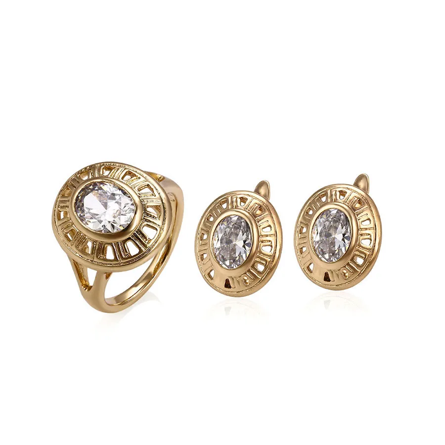 

64653 xuping 18k gold plated fashion new design women jewelry set, 18k gold color