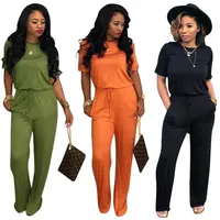 

SALD8139 wholesale summer one piece beach romper casual plus size women jumpsuit