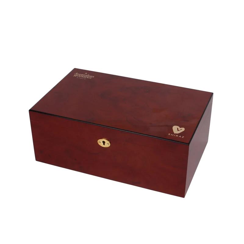 
China Factory Wine Case Vintage Design MDF Gift Box With Metal Lock 