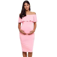 

High quality Fashion Women's word collar pregnant dress maternity dress