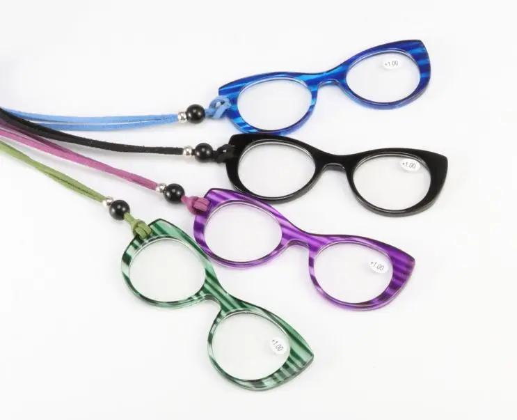 

2019 arrivals hot fashion italy design hang necklace mini cateye women reading glasses without arms YL9075 in stock, N/a