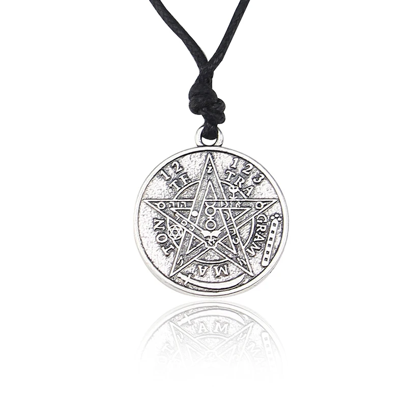 

Supernatural Amulet Tetragrammaton Pentagram Pentacle Wiccan Retro Necklace, Silver color