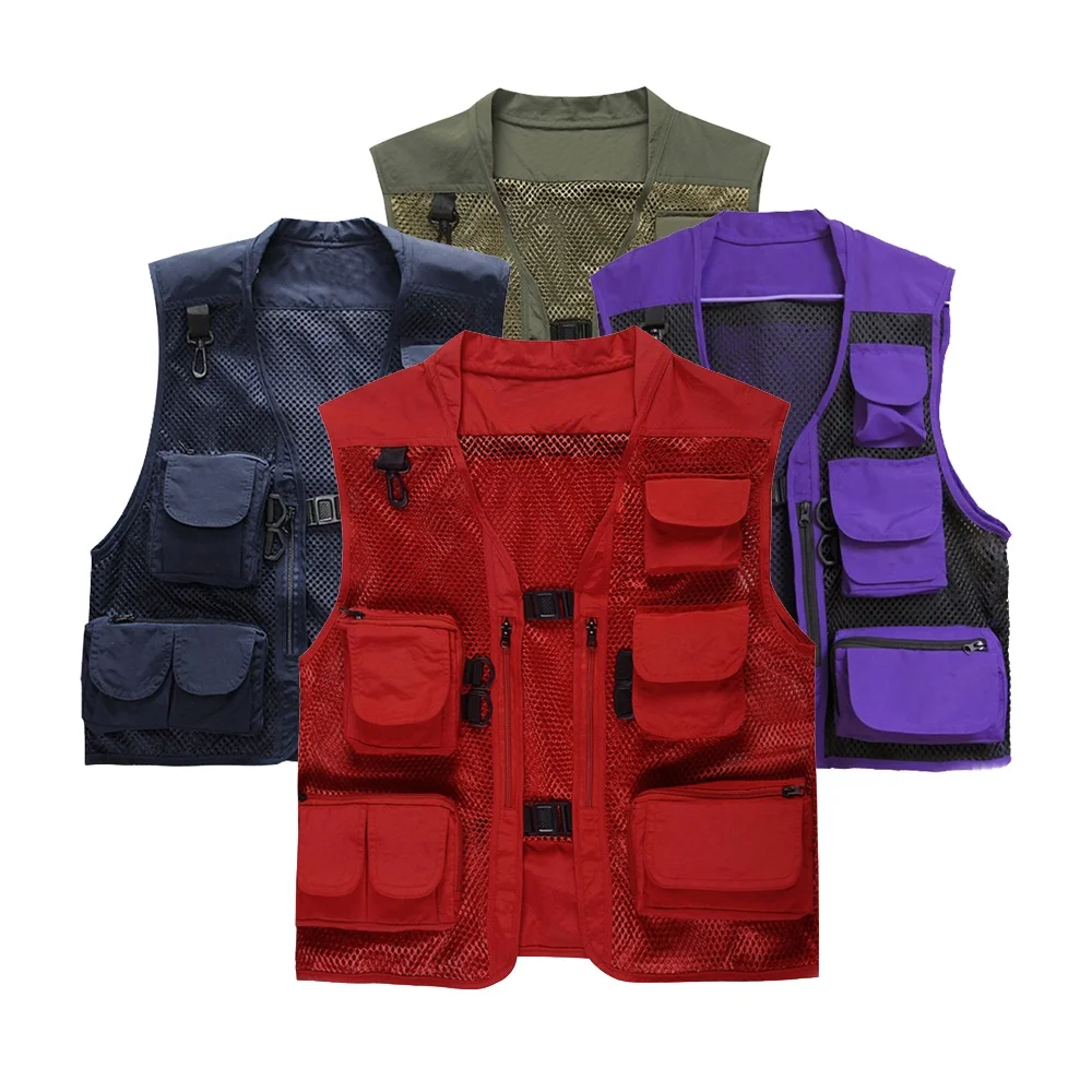 

Men's Multi Pockets Cargo Waistcoat Fishing Vest For climbing fishing Camping Hiking Journalist Photography Fishing Vest, 6colors